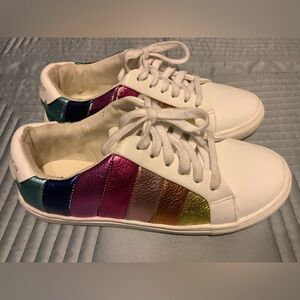 Kurt Geiger Lane Rainbow Leather Sneakers Youth Size 33